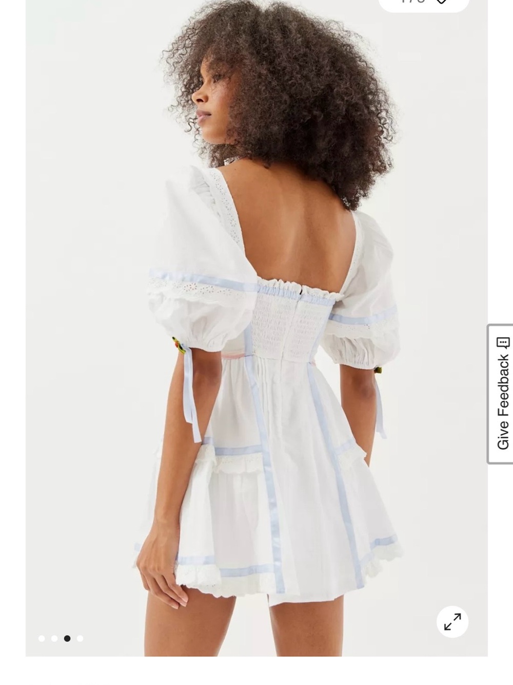For Love & Lemons Meadow Embroidered Mini Dress | White | Size M - Picture 6 of 8